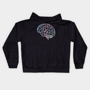 Beautiful Brain Holographic Pastel Neuroscience Kids Hoodie